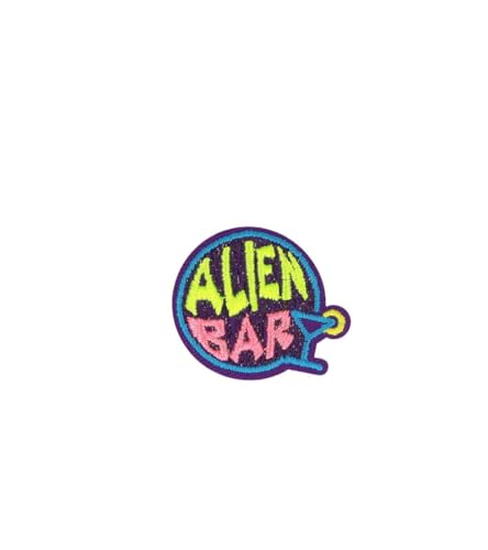 MYMERCERIE Aufnäher zum Aufbügeln, Alien Bar, 3 cm x 3 cm von MYMERCERIE