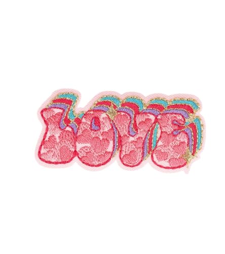MYMERCERIE Aufnäher zum Aufbügeln, Motiv Love Herz Planet Love, 6,9 cm x 3,3 cm von MYMERCERIE
