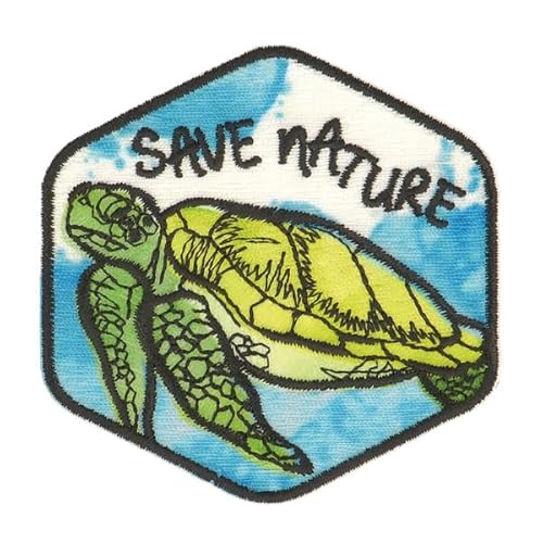 MYMERCERIE Aufnäher zum Aufbügeln, Motiv: Rauvez la Natur, Schildkröte, 5,5 x 5,5 cm MYMERCERIE Aufnäher zum Aufbügeln, Motiv: Rauvez la Natur, Schildkröte, 5,5 x 5,5 cm von MYMERCERIE