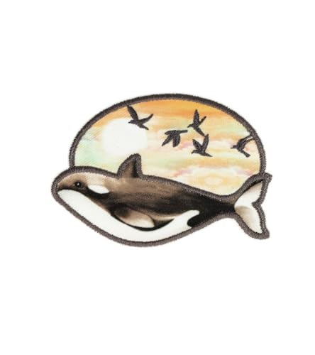 MYMERCERIE Aufnäher zum Aufbügeln, Motiv: Wal, Vögel, 6,9 cm x 4,8 cm MYMERCERIE Aufnäher zum Aufbügeln, Motiv: Wal, Vögel, 6,9 cm x 4,8 cm von MYMERCERIE