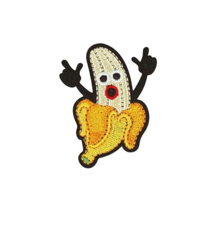 MYMERCERIE Aufnäher zum Aufbügeln, Motiv: lustige Freunde, Banane, 5,1 cm x 4,2 cm, 3 Stück von MYMERCERIE