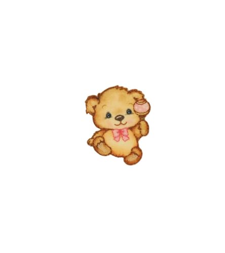 MYMERCERIE Aufnäher zum Aufbügeln, kleiner Bär, 3,9 cm x 4,5 cm, Rassel, Rosa MYMERCERIE Aufnäher zum Aufbügeln, kleiner Bär, 3,9 cm x 4,5 cm, Rassel, Rosa von MYMERCERIE