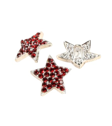 MYMERCERIE Beaujolais 3 Stück Sternknöpfe Strass 19 mm von MYMERCERIE