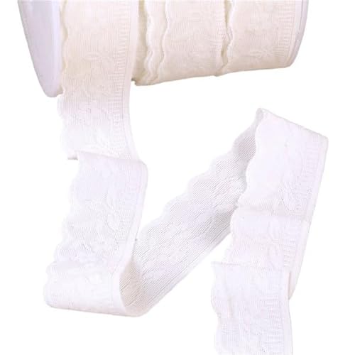 MYMERCERIE Elastisches Dessous, Spitze, 25 mm, weiß, Meterware von MYMERCERIE