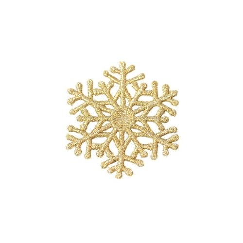 MYMERCERIE Großer goldfarbener Schneeflocken-Aufnäher zum Aufbügeln, 4,8 cm x 4,8 cm MYMERCERIE Großer goldfarbener Schneeflocken-Aufnäher zum Aufbügeln, 4,8 cm x 4,8 cm von MYMERCERIE