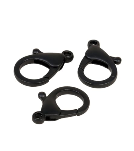 MYMERCERIE Karabinerhaken, Kunststoff, 35 x 25 mm, Schwarz, 4 Stück von MYMERCERIE