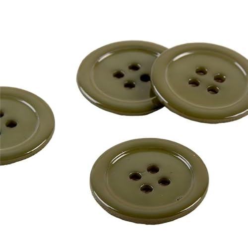 Set mit 6 Knöpfen, 100 % Perlmutt, rund, Khaki, Größe 18 mm Set mit 6 Knöpfen, 100 % Perlmutt, rund, Khaki, Größe 18 mm von MYMERCERIE