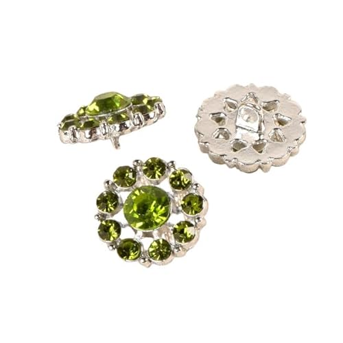 MYMERCERIE Knopf, Strass, Grün, 18 mm von MYMERCERIE