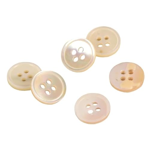 MYMERCERIE Knopf aus Perlmutt, 4 Löcher, natürlich, 10 mm von MYMERCERIE