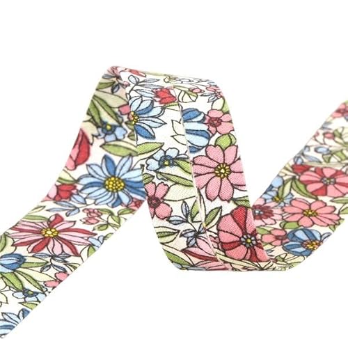 MYMERCERIE Schrägband, Blumen, 100 % Baumwolle, 27 mm, Hellrosa, hergestellt in Frankreich MYMERCERIE Schrägband, Blumen, 100 % Baumwolle, 27 mm, Hellrosa, hergestellt in Frankreich von MYMERCERIE