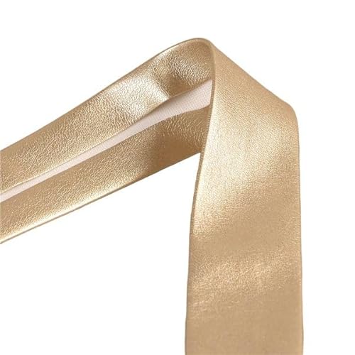 MYMERCERIE Schrägband, Kunstleder, Metall, 27 mm, goldfarben, Meterware, hergestellt in Europa MYMERCERIE Schrägband, Kunstleder, Metall, 27 mm, goldfarben, Meterware, hergestellt in Europa von MYMERCERIE