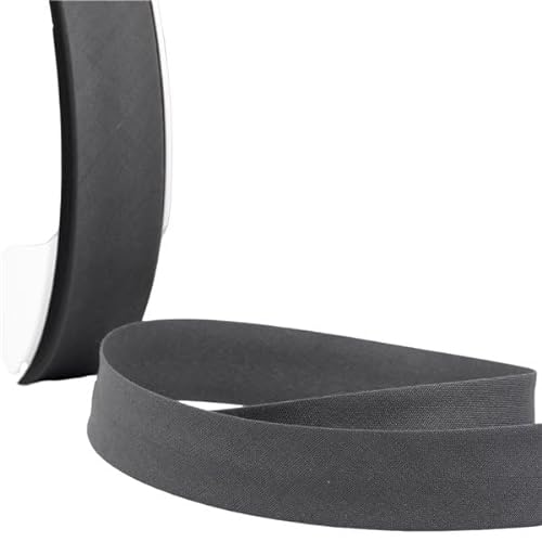 MYMERCERIE Schrägband, gefaltet, für alle Textilien, Grau / Schwarz, Meterware hergestellt in Frankreich – Größe 50 mm von MYMERCERIE