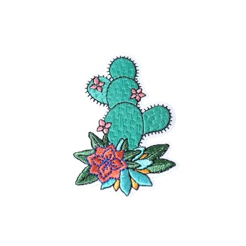 Patches zum Aufbügeln, Kaktus, Amaryllis, 6,2 cm x 4,1 cm, 3 Stück von MYMERCERIE