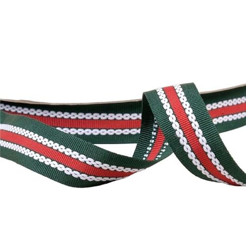 Ripsband, dreifarbig, 20 mm, Grün/Rot, Meterware Ripsband, dreifarbig, 20 mm, Grün/Rot, Meterware von MYMERCERIE