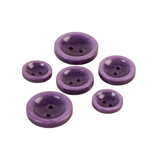 MYMERCERIE Runder Knopf, 2 Löcher, Violett, Größe 12 mm von MYMERCERIE