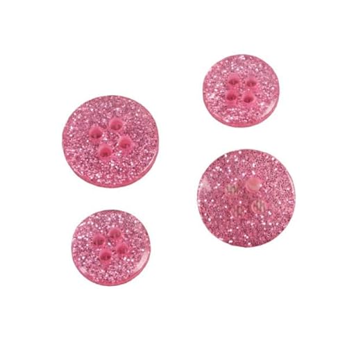MYMERCERIE 6 runde Knöpfe mit Pailletten, Rosa, Größe 10 mm von MYMERCERIE