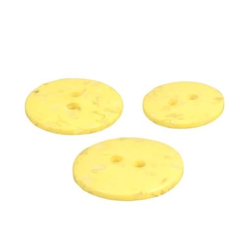 MYMERCERY Set mit 6 runden Knöpfen aus recycelten Flaschen, 2 Löcher, gelber Mais, Größe 20 mm von MYMERCERIE