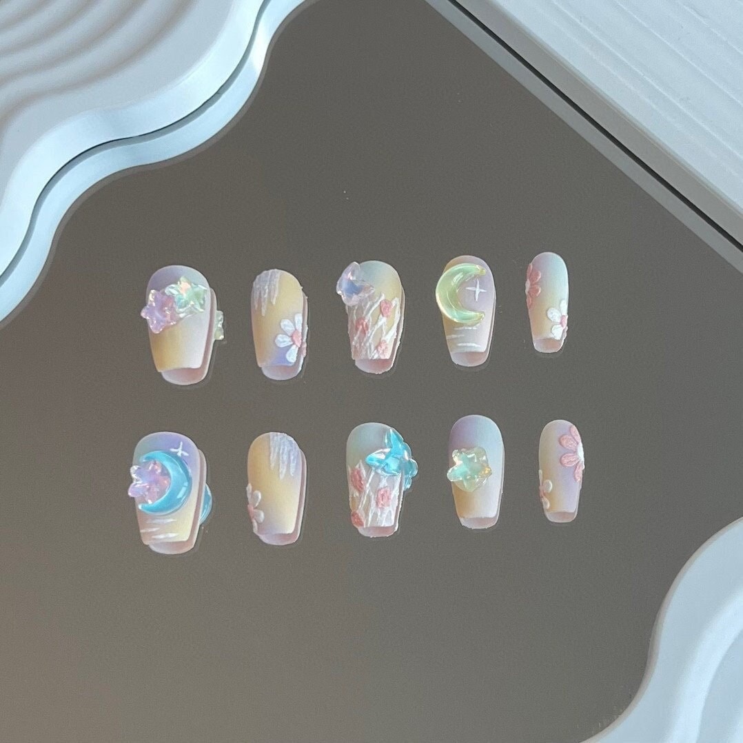 starry Butterfly Press On Nails Manicure/ Reusable/ Ballerina 20 Mm starry Butterfly Press On Nails Manicure/ Reusable/ Ballerina 20 Mm von MYNAILPRESS
