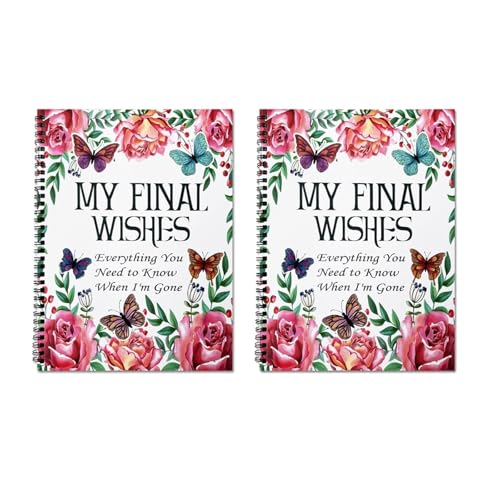 Letzte Wünsche Journal mit Blumen-Schmetterling-Design – Umfassender Legat-Planer & Vermögensorganisator – Schraubbindung, Große Größe for Beerdigungspläne, Vermögensverfolgung & Emotionales Erbe von MYOLIO