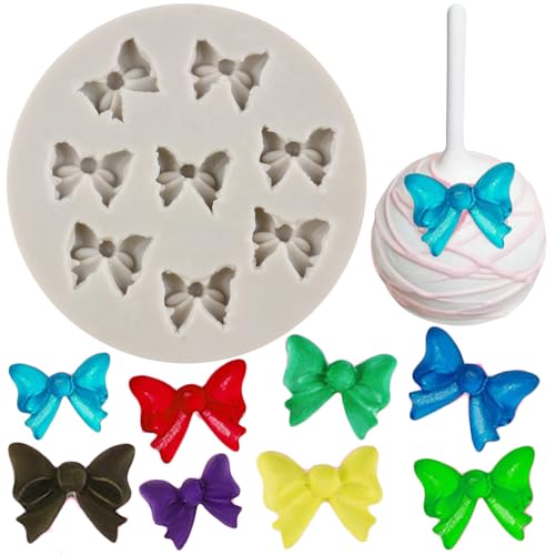 MYPRACS Mini Schleife Silikon Fondant Form Zucker Snoep Cake Pop Bogen Handwerk Formen für Kuchen dekorieren Cupcake Topper Polymer Ton Süßigkeiten Schokolade Kaugummi Paste von MYPRACS