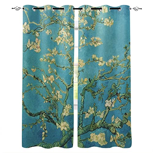 MYQF Vorhänge Blickdicht Van Gogh Mandelblüte Gardinen Isolierend Geräuschreduzierung für Wohnzimmer Kinderzimmer Schlafzimmer Küche Dekoration 220x215cm MYQF Vorhänge Blickdicht Van Gogh Mandelblüte Gardinen Isolierend Geräuschreduzierung für Wohnzimmer Kinderzimmer Schlafzimmer Küche Dekoration 220x215cm von MYQF