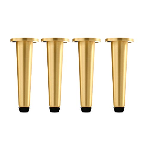 MYRDBT Tischbein, Möbelfüße, Möbelbeine, Schrankbeine, Stützbeine, Badezimmerschrankbeine, Tischbeine, reines Kupfer, DIY-Ersatzfüße, Hardware-Zubehör, Goldgelb, EIN Satz von Vier von MYRDBT