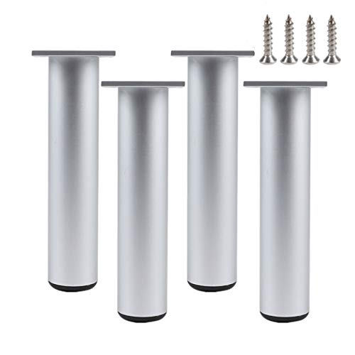 MYRDBT Tischbein, Möbelfüße, Möbelbeine, Schrankbeine, runde Tischbeine aus Aluminium, DIY-Ersatzzubehör für Beinbeschläge, verwendet für Sofas, Fernsehschränke und Schränke, mit Schrauben MYRDBT Tischbein, Möbelfüße, Möbelbeine, Schrankbeine, runde Tischbeine aus Aluminium, DIY-Ersatzzubehör für Beinbeschläge, verwendet für Sofas, Fernsehschränke und Schränke, mit Schrauben von MYRDBT
