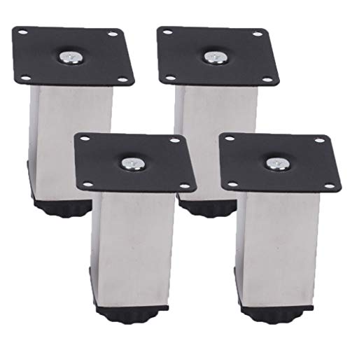 Tischbein, Möbelfüße, Möbelbeine, verstellbare Tischbeine aus Metall, Möbelfüße, Küchenfüße aus Edelstahl, quadratische Ersatz-Möbelerhöhungen, Beine für Couch, Sofa, Schreibtisch, Beine für Bett, Sc Tischbein, Möbelfüße, Möbelbeine, verstellbare Tischbeine aus Metall, Möbelfüße, Küchenfüße aus Edelstahl, quadratische Ersatz-Möbelerhöhungen, Beine für Couch, Sofa, Schreibtisch, Beine für Bett, Sc von MYRDBT