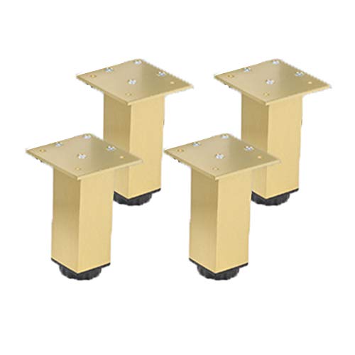 Tischbein, Möbelfüße, Möbelbeine Verstellbare Tischbeine aus Metall, goldene Möbelfüße, Küchenfüße aus Aluminiumlegierung, quadratische Ersatz-Möbelerhöhungen, Beine für Couch, Schlafsofa, Schränke, von MYRDBT