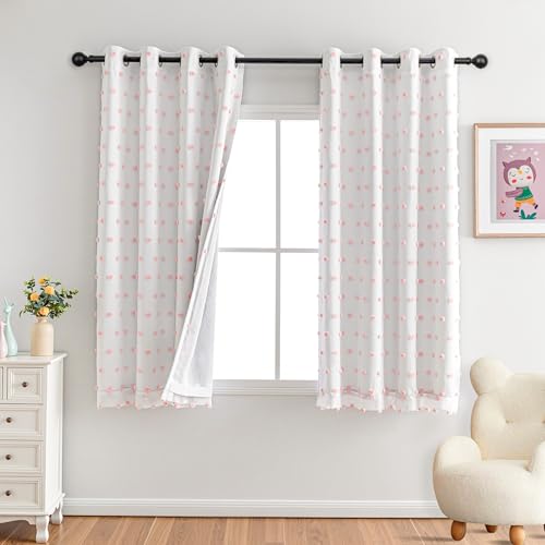 MYSKY HOME Vorhang Kinderzimmer Verdunklungsvorhänge 2er Set Gardinen mit Ösen Kurz Rosa Doppellagige Vorhänge Gardine Blickdicht für Mädchen, H 160 x B 140 cm, Rosa MYSKY HOME Vorhang Kinderzimmer Verdunklungsvorhänge 2er Set Gardinen mit Ösen Kurz Rosa Doppellagige Vorhänge Gardine Blickdicht für Mädchen, H 160 x B 140 cm, Rosa von MYSKY HOME