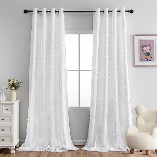 MYSKY HOME Vorhang Kinderzimmer Verdunklungsvorhänge 2er Set Gardinen mit Ösen Kurz Weiss Doppellagige Vorhänge Gardine Blickdicht für Mädchen, H 245 x B 140 cm, Weiß MYSKY HOME Vorhang Kinderzimmer Verdunklungsvorhänge 2er Set Gardinen mit Ösen Kurz Weiss Doppellagige Vorhänge Gardine Blickdicht für Mädchen, H 245 x B 140 cm, Weiß von MYSKY HOME