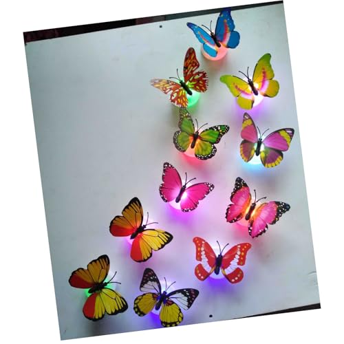 20 Stück Bunte Schmetterlinge Deko mit Sicherheitsnadeln, PVC Schmetterling Brosche, für Kinderzimmer Deko, Dekoration Curtains, Dining Table, Büro von MYSUNBAR