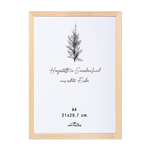 MYTIKAS Bilderrahmen DIN A4 21x30 cm Natur Holz Eiche Dünner Rahmen Posterrahmen Vintage Collage Picture Frame Holzrahmen Holz-Bilderrahmen Holzbilderrahmen Poster Echtholz MYTIKAS Bilderrahmen DIN A4 21x30 cm Natur Holz Eiche Dünner Rahmen Posterrahmen Vintage Collage Picture Frame Holzrahmen Holz-Bilderrahmen Holzbilderrahmen Poster Echtholz von MYTIKAS