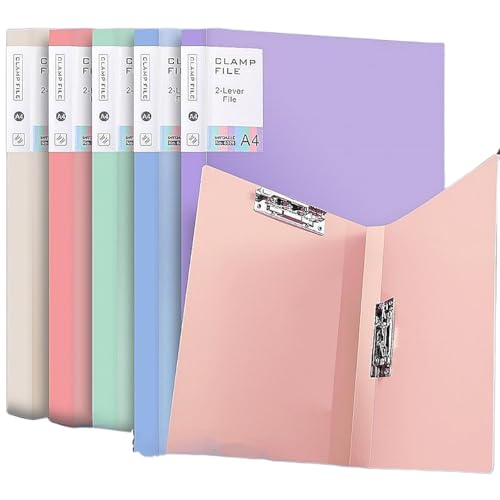 Ringloser A4-Ordner mit gefederten Klemmen, stanzloser Dokumenten-Organizer für Büro, Schule, Doppelclip-Halter sichert Brief/A4-Papier, wiederverwendbare Portfoliohülle, 5 Stück von MYUOOT
