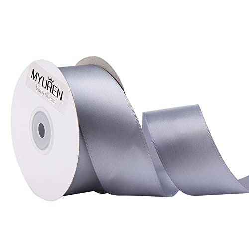 22.5m Doppelseitiges Satinband Grau 38mm Seidenband für Hochzeitsdekoration, Geschenkverpackungen, Partygeschenk, Bastelbedarf, Schleifen, Blumenstrauß 22.5m Doppelseitiges Satinband Grau 38mm Seidenband für Hochzeitsdekoration, Geschenkverpackungen, Partygeschenk, Bastelbedarf, Schleifen, Blumenstrauß von MYUREN