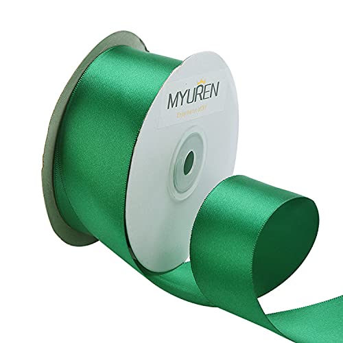 22.5m Doppelseitiges Satinband Grün 38mm Seidenband für Hochzeitsdekoration, Geschenkverpackungen, Partygeschenk, Bastelbedarf, Schleifen, Blumenstrauß 22.5m Doppelseitiges Satinband Grün 38mm Seidenband für Hochzeitsdekoration, Geschenkverpackungen, Partygeschenk, Bastelbedarf, Schleifen, Blumenstrauß von MYUREN