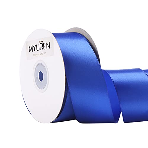 22.5m Doppelseitiges Satinband Königsblau 38mm Seidenband für Hochzeitsdekoration, Geschenkverpackungen, Partygeschenk, Bastelbedarf, Schleifen, Blumenstrauß von MYUREN