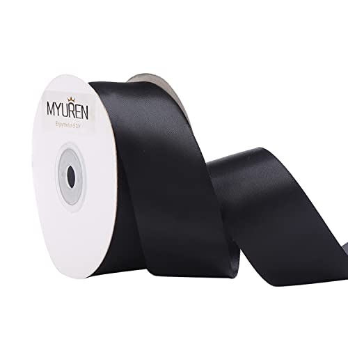 22.5m Doppelseitiges Satinband Schwarz 38mm Seidenband für Hochzeitsdekoration, Geschenkverpackungen, Partygeschenk, Bastelbedarf, Schleifen, Blumenstrauß 22.5m Doppelseitiges Satinband Schwarz 38mm Seidenband für Hochzeitsdekoration, Geschenkverpackungen, Partygeschenk, Bastelbedarf, Schleifen, Blumenstrauß von MYUREN