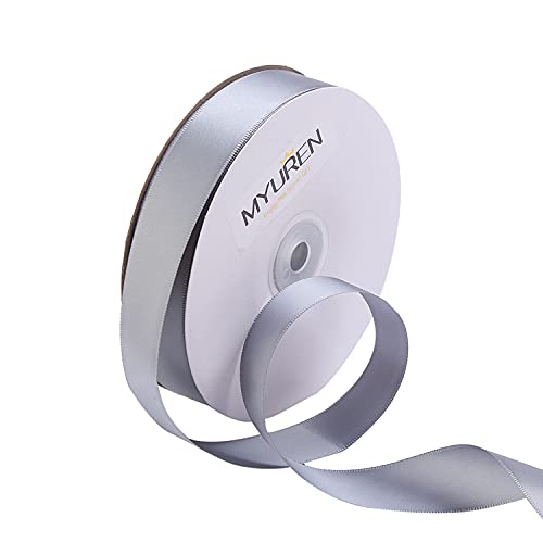 45m Doppelseitiges Satinband Grau 25mm Seidenband für Hochzeitsdekoration, Geschenkverpackungen, Partygeschenk, Bastelbedarf, Schleifen, Blumenstrauß 45m Doppelseitiges Satinband Grau 25mm Seidenband für Hochzeitsdekoration, Geschenkverpackungen, Partygeschenk, Bastelbedarf, Schleifen, Blumenstrauß von MYUREN