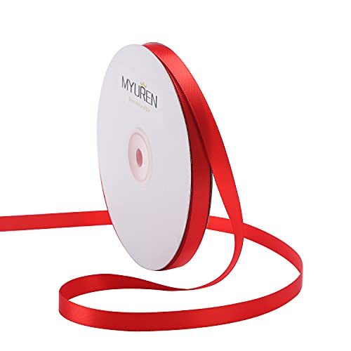 45m Doppelseitiges Satinband Rot 10mm Seidenband für Hochzeitsdekoration, Geschenkverpackungen, Partygeschenk, Bastelbedarf, Schleifen, Blumenstrauß 45m Doppelseitiges Satinband Rot 10mm Seidenband für Hochzeitsdekoration, Geschenkverpackungen, Partygeschenk, Bastelbedarf, Schleifen, Blumenstrauß von MYUREN