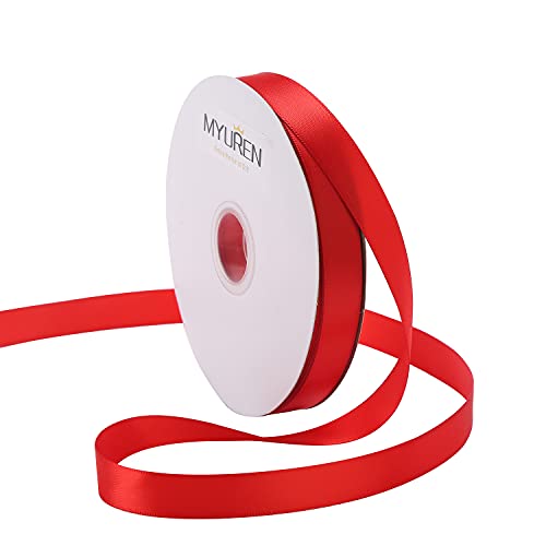 45m Doppelseitiges Satinband Rot 16mm Seidenband für Hochzeitsdekoration, Geschenkverpackungen, Partygeschenk, Bastelbedarf, Schleifen, Blumenstrauß 45m Doppelseitiges Satinband Rot 16mm Seidenband für Hochzeitsdekoration, Geschenkverpackungen, Partygeschenk, Bastelbedarf, Schleifen, Blumenstrauß von MYUREN