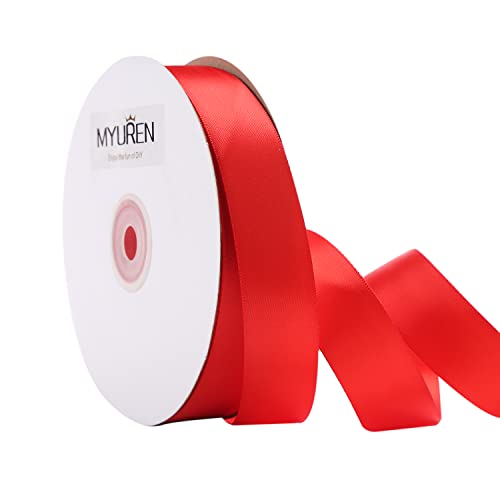 45m Doppelseitiges Satinband Rot 25mm Seidenband für Hochzeitsdekoration, Geschenkverpackungen, Partygeschenk, Bastelbedarf, Schleifen, Blumenstrauß 45m Doppelseitiges Satinband Rot 25mm Seidenband für Hochzeitsdekoration, Geschenkverpackungen, Partygeschenk, Bastelbedarf, Schleifen, Blumenstrauß von MYUREN