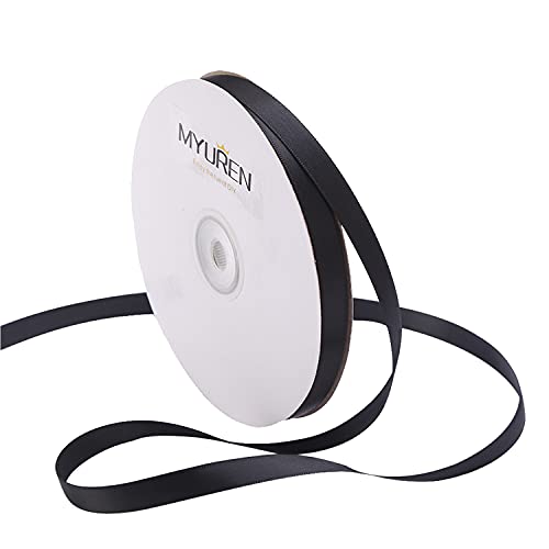 45m Doppelseitiges Satinband Schwarz 16mm Seidenband für Hochzeitsdekoration, Geschenkverpackungen, Partygeschenk, Bastelbedarf, Schleifen, Blumenstrauß 45m Doppelseitiges Satinband Schwarz 16mm Seidenband für Hochzeitsdekoration, Geschenkverpackungen, Partygeschenk, Bastelbedarf, Schleifen, Blumenstrauß von MYUREN