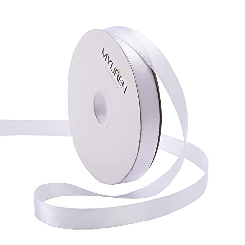45m Doppelseitiges Satinband Weiß 16mm Seidenband für Hochzeitsdekoration, Geschenkverpackungen, Partygeschenk, Bastelbedarf, Schleifen, Blumenstrauß 45m Doppelseitiges Satinband Weiß 16mm Seidenband für Hochzeitsdekoration, Geschenkverpackungen, Partygeschenk, Bastelbedarf, Schleifen, Blumenstrauß von MYUREN