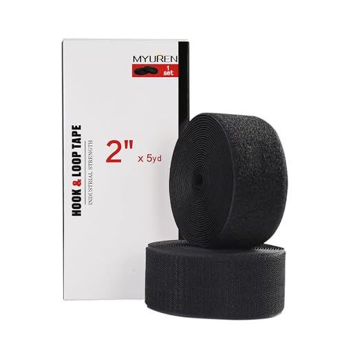 Klettband zum Aufnähen, nicht klebende Rückseite, Nylonstreifen, Stoffverschluss, nicht klebend, ineinandergreifendes Band 2" schwarz Klettband zum Aufnähen, nicht klebende Rückseite, Nylonstreifen, Stoffverschluss, nicht klebend, ineinandergreifendes Band 2" schwarz von MYUREN