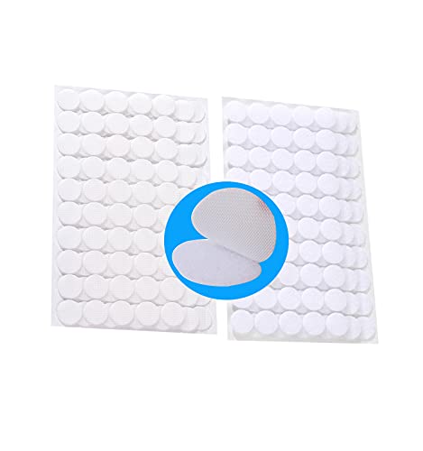 MYUREN 150 Paar Klettpunkte Selbstklebend 20mm, Self Adhesive Klett Klebepunkte, Rund Doppelseitig Klebende Klettverschluss für Schulprojekte, Büroorganisation und Kinderhandwerk (Weiß) von MYUREN