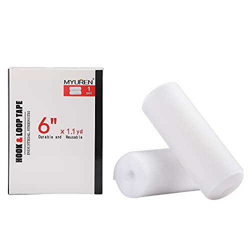 MYUREN 1m x 150mm Klettband zum Nähen für Stoff, 150mm Breit Klettverschluss zum Aufnähen, Nylon Klettstreifen für DIY Handwerk Rund um Startseite und Büro, Weiß von MYUREN