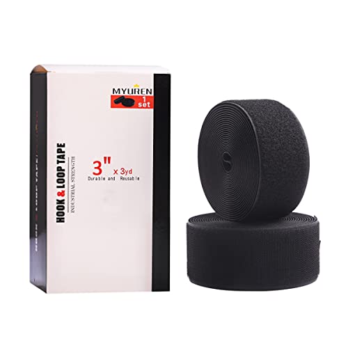 MYUREN 2.7m x 75mm Klettband zum Nähen für Stoff, 75mm Breit Klettverschluss zum Aufnähen, Nylon Klettstreifen für DIY Handwerk Rund um Startseite und Büro, Schwarz MYUREN 2.7m x 75mm Klettband zum Nähen für Stoff, 75mm Breit Klettverschluss zum Aufnähen, Nylon Klettstreifen für DIY Handwerk Rund um Startseite und Büro, Schwarz von MYUREN