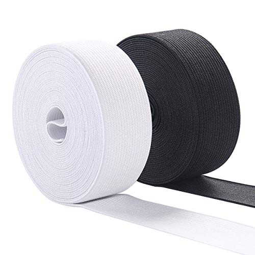 MYUREN Gummibänder zum Nähen |2er Set| 30mm breit | 9m | Elastisches Band für Nähen und Haushalt DIY Handwerk (Schwarz & Weiß) von MYUREN