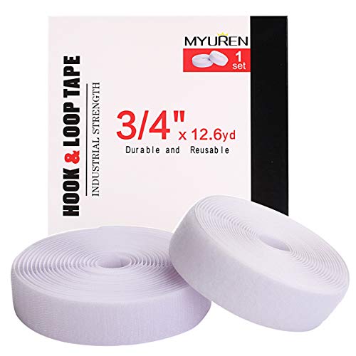 MYUREN Scratch Nähband, 11,5 m x 20 mm, nicht klebend, Klettband aus Nylon, Klettband und Schlaufe zum Nähen (weiß) von MYUREN